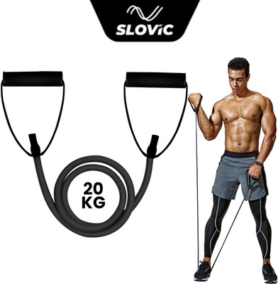 SLOVIC Exercise & Stretching Resistance Band Set For Men & Women Workout Heavy Resistance Tube(Black)