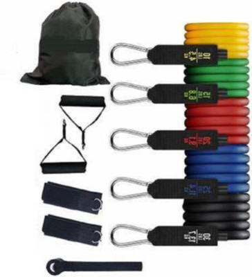 ALORNOR Resistance Bands 11pcs Set Tubes for Fitness Home Gym Exercise Workout104 Resistance Tube(Multicolor)