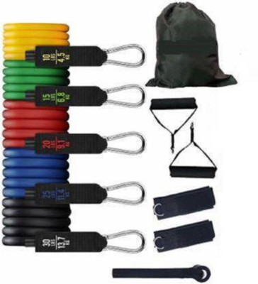 ALORNOR Resistance Bands 11pcs Set Tubes for Fitness Home Gym Exercise Workout-K63 Resistance Tube(Multicolor)
