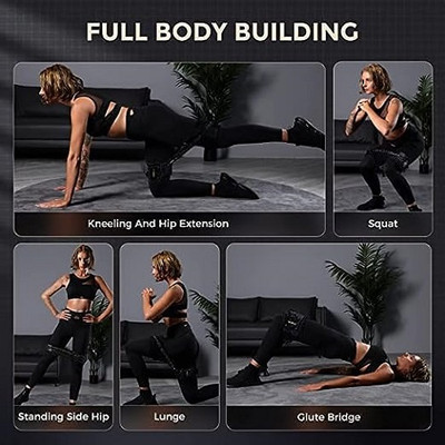 Fitcozi Leg Strength Resistance Band Exercise and Stretching Resistance Tube(Black)