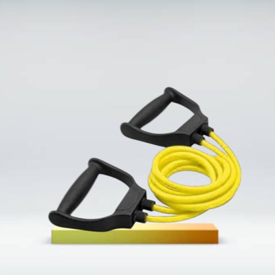 Aoriyon QR-S77D Toning Tube Elastic Rubber Fitness (BLACK YELLOW) Resistance Tube(Yellow)
