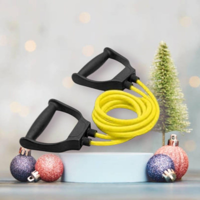 SRD F-UHG Toning tube home gym exerciser (BLACK YELLOW) Resistance Tube(Yellow)
