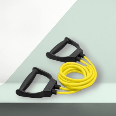 SRD DIU9-GD toning tube Elastic Resistance Fitness (BLACK YELLOW) Resistance Tube(Yellow)