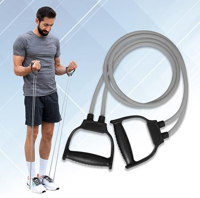 LIVOX Exercise & Double Toning Tube A3 For Men & Women Workout Heavy Resistance Tube Resistance Tube(Grey)