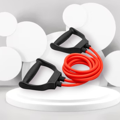 SRD SH8-SH Resistance Bands Toning Tube Exerciser with D Handle Resistance Tube(Mulicolour)