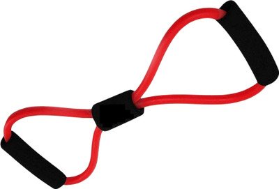DOERSHAPPY Red Double Loop Resistance Band with Cushioned Grip Handles Resistance Tube(Red)