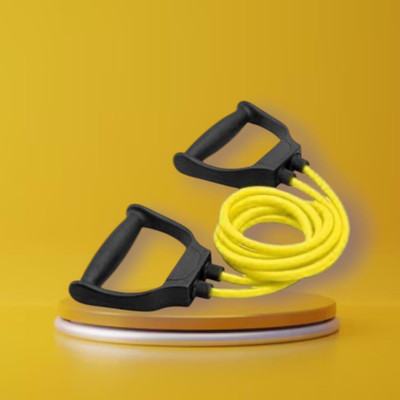 SRD J0-0HFH Toning tube Resistance Fitness Exercise (BLACK YELLOW) Resistance Tube(Yellow)