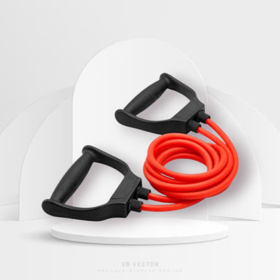 SRD I-9DHX Double Toning Tube-10 kg-Medium(BLACK RED)ube (BLACK RED) Resistance Tube(Mulicolour)