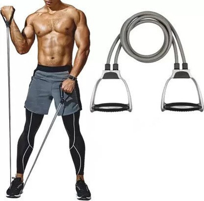 DHEER Double Toning Resistance Tube Pull Rope Elastic Rubber Exercise Band Resistance Tube(Grey)