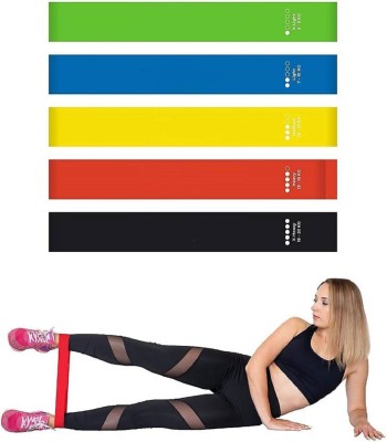 ETRU Resistance Loop Exercise Bands for Home Workouts Resistance Band (Pack of 5) Resistance Tube(Multicolor)