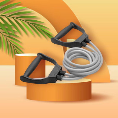 SRD J-8YFE National Sports Double Toning Tube Resistance (Grey) Resistance Tube(Mulicolour)