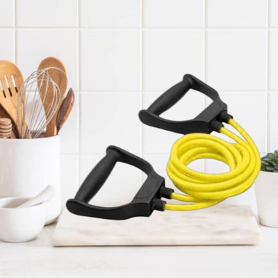 Aoriyon GE-84H Toning tue raining and Muscle Building (BLACK YELLOW) Resistance Tube(Yellow)