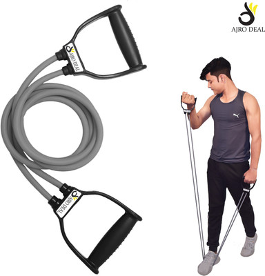 AJRO DEAL DOUBLE TUBE/ RESISTANCE TUBE Resistance Tube D Shape handle Resistance Tube(Grey)