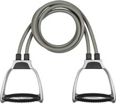 ResiTech Double Resistance Band Toning Tube Exerciser Fitness Pulling Rope for Men Resistance Tube(Grey)