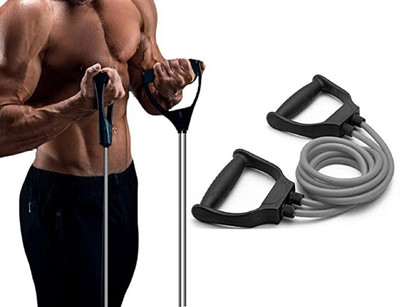 FlexCore Double Resistance Band Toning Tube Exerciser Fitness Pulling Rope for Men Resistance Tube(Multicolor)