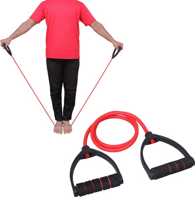 Dkr AGENCY Resistance Tube with Handles for Home Workout and Strength Training Resistance Tube(Red)