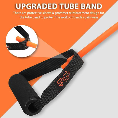 Fitcozi Band for Workout - Resistance Tube for Exercise Resistance Tube(Orange)