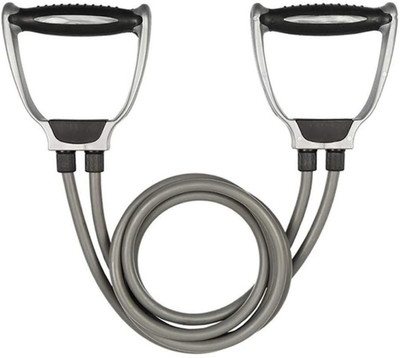 Avomaa Pull Rope Double Stretching Tube Latex Fitness Band Toning Tube@896 Resistance Tube(GRAY)