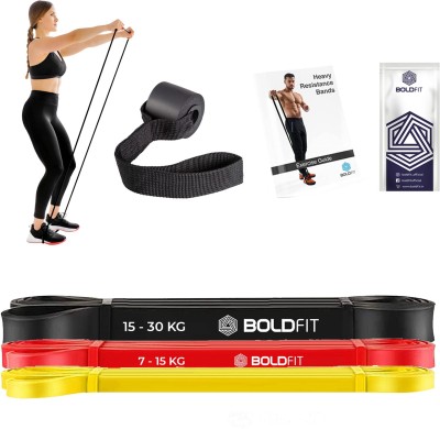 BOLDFIT Heavy Resistance Band Set For Exercise Stretching Resistance Tube For Men Women Resistance Tube(Black, Red, Yellow)