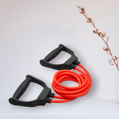 SRD J-49ID Double Toning Tube-10 kg-Medium(BLACK RED)ube (BLACK RED) Resistance Tube(Mulicolour)