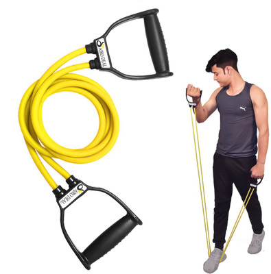 AJRO DEAL Double Toning Resistance Tube Pull Rope Elastic Rubber Resistance Tube(Yellow)