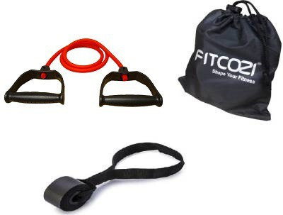 LIVOX Resistance band with door anchor | Toning Tube For Exercise For Men Resistance Tube(Red, Black)