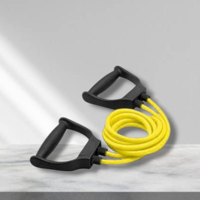 SRD JS-4W Double Toning tube with Handles15 kg(BLACK YELLOW) Resistance Tube(Yellow)