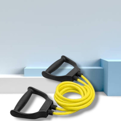 Aoriyon HS-EU training tube home workout muscle(BLACK YELLOW) Resistance Tube(Yellow)