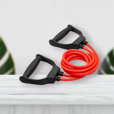 SRD WU60D New Red Toning Tube Fitness Pullrope Resistance Tube (BLACK RED) Resistance Tube(Mulicolour)