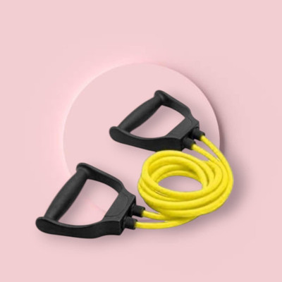 SRD 0UD8DJ-DU Double Toning Exercise Resistance Tube (BLACK YELLOW) Resistance Tube(Yellow)