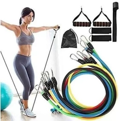 KHALIFA AND BADSHAH (set) 11pcs Pull Rope Fitness Exercises Bands Latex & Sports Fitness Accessory Resistance Tube(Multicolor)