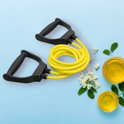 Aoriyon LSJ-97TD Double Toning Exercise Resistance Tube (BLACK YELLOW) Resistance Tube(Yellow)