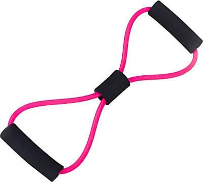 KITRON Yellow Figure 8 Resistance Band with Foam Handles for Strength Training Resistance Tube(Pink)
