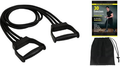 Fitcozi Triple Resistance Tube Black For Men and Women Resistance Band Resistance Tube(Black)