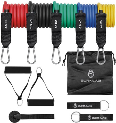 BURNLAB Resistance Tubes (11 Pieces Set) Resistance Tube(Multicolor)