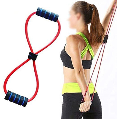 Lipzie 8 Shape Exercise Resistance Band – Versatile Resistance Tube(Red)