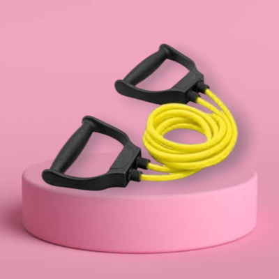 Aoriyon Q9EU-C Toning Tube Elastic Rubber Exercise (BLACK YELLOW) Resistance Tube(Yellow)