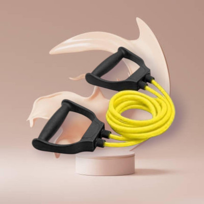 Aoriyon JH0D7 Toning Resistance Elastic Rubber (BLACK YELLOW) Resistance Tube(Yellow)