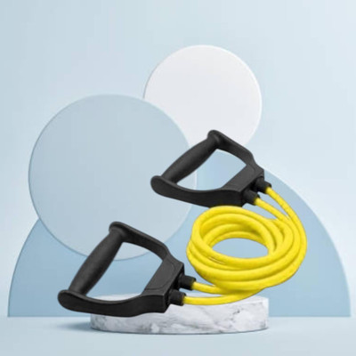 SRD HE-5G Double Toning tube with Handles15 kg(BLACK YELLOW) Resistance Tube(Yellow)