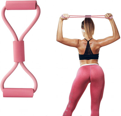 Wearslim Professional 8 Shaped Resistance Band Chest Expender Workout Equipment Toning Resistance Tube(Pink)