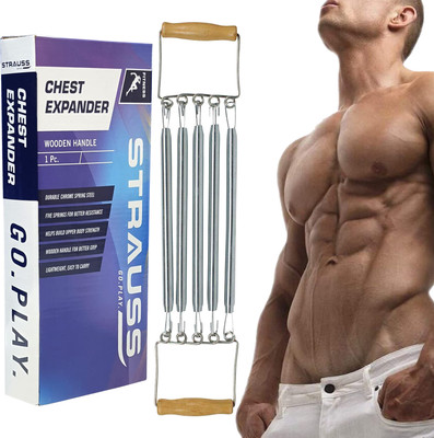 Strauss 5 Spring Chest Expander | Ideal for Gym/Home | Stretching Resistance Tube(Silver)