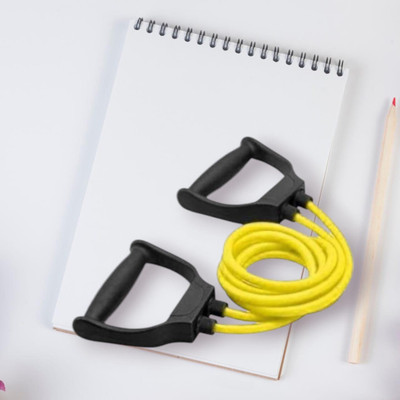 SRD SH9D-D toning tube Elastic Resistance Fitness (BLACK YELLOW) Resistance Tube(Yellow)