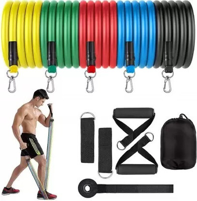 HOIGADGETS 11PC TONING TUBE SET Resistance Tube (Multicolor) Resistance Tube (Multicolor) Resistance Tube(Multicolor)
