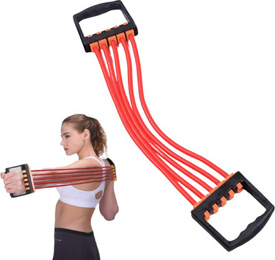 DADNSON 5Tubes Chest Puller, Resistance Band, Chest Expander013 Resistance Tube(Multicolor)