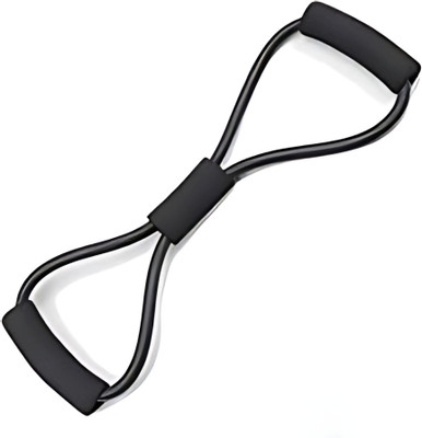 KITRON Heavy Duty Red Figure 8 Resistance Band with Foam Handles for Workouts Resistance Tube(Black)