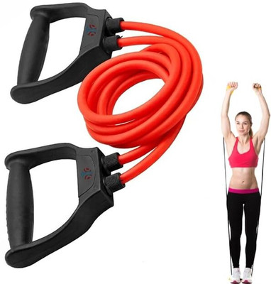 SUVIKSHA Double Toning Tube for Physical Therapy, Stretching, Home Fitness,Yoga Resistance Tube(Red)