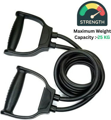 Fitness Scout Premium Double Toning Resistance Tube Heavy Quality Exercise Band Resistance Tube(Black)