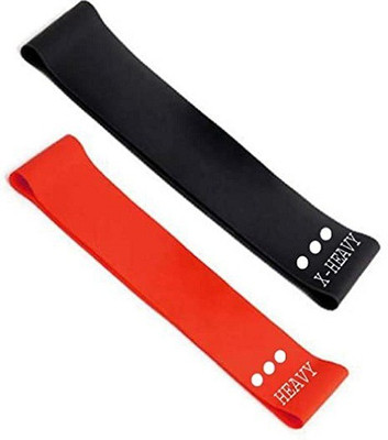 ADONYX Latex Resistance 2 Loop Bands for Squats, Loop Band Legs Loop Band for Excercise Resistance Tube(Red, Black)