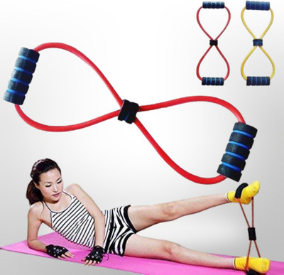 SUVIKSHA Figure 8 Shaped Latex Resistance Band Soft for Chest, Arm Shoulder Workouts Resistance Tube(Multicolor)