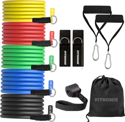 FiTHOMiE 11-in-1 resistance bands Resistance Tube(Multicolor)